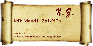Nádasdi Zalán névjegykártya